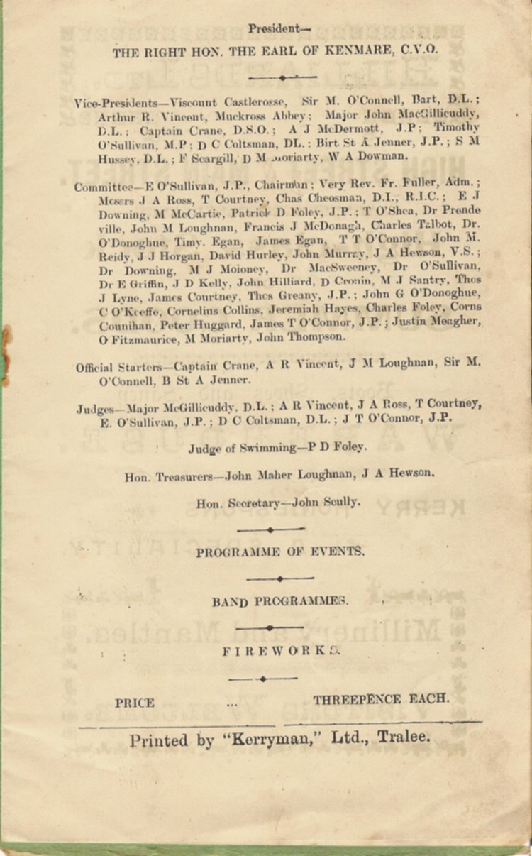 Programme 1911