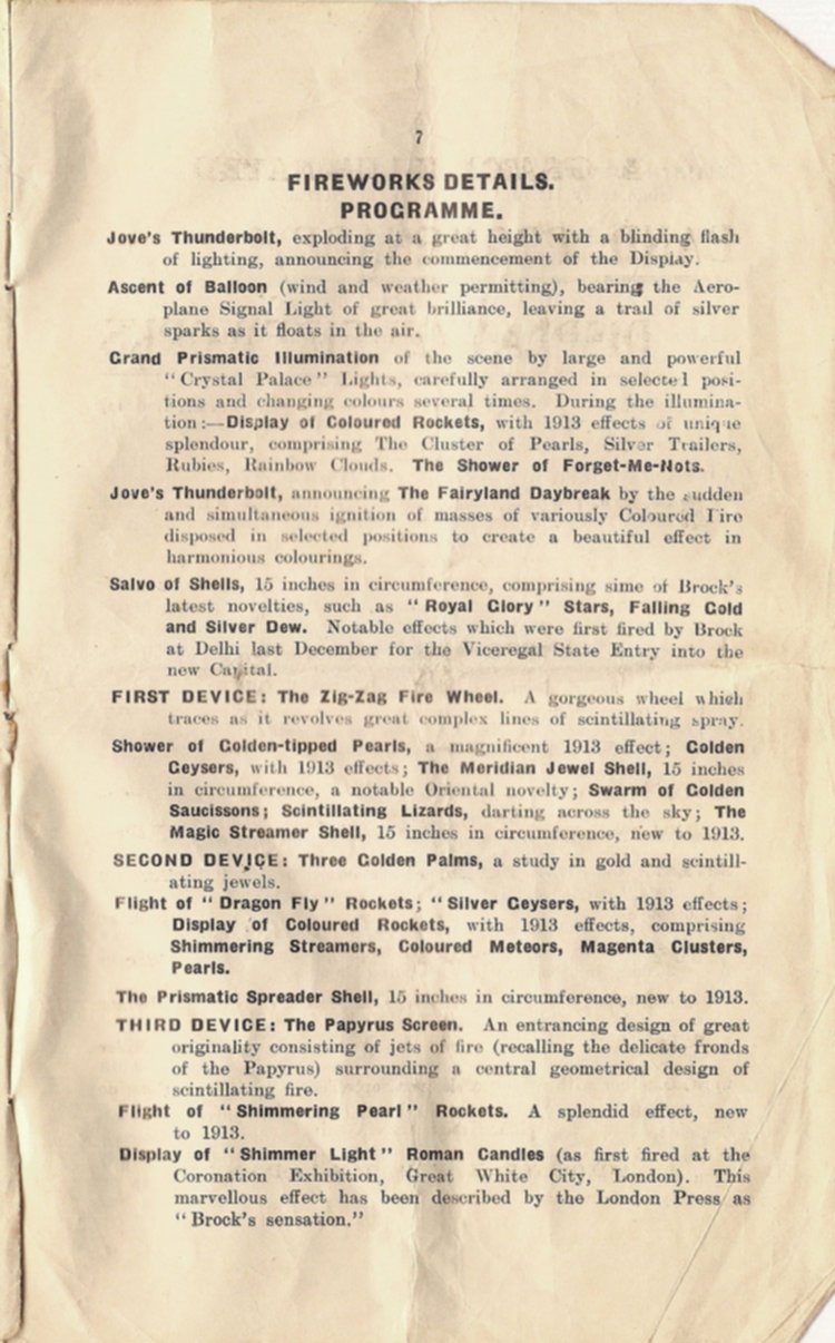 Programme 1913
