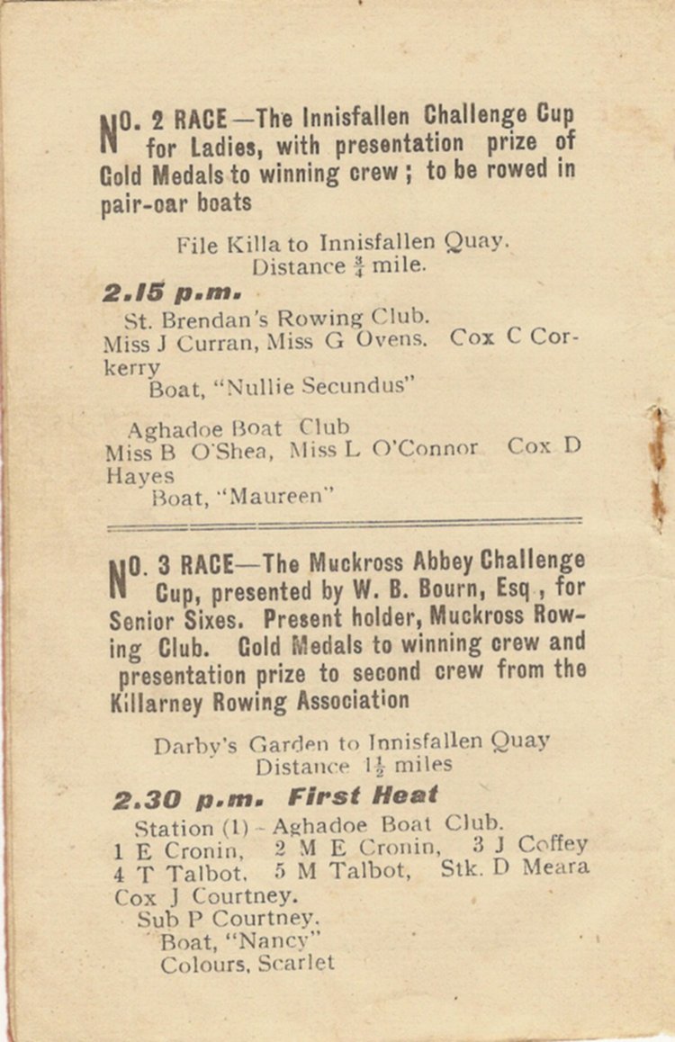 Programme 1922