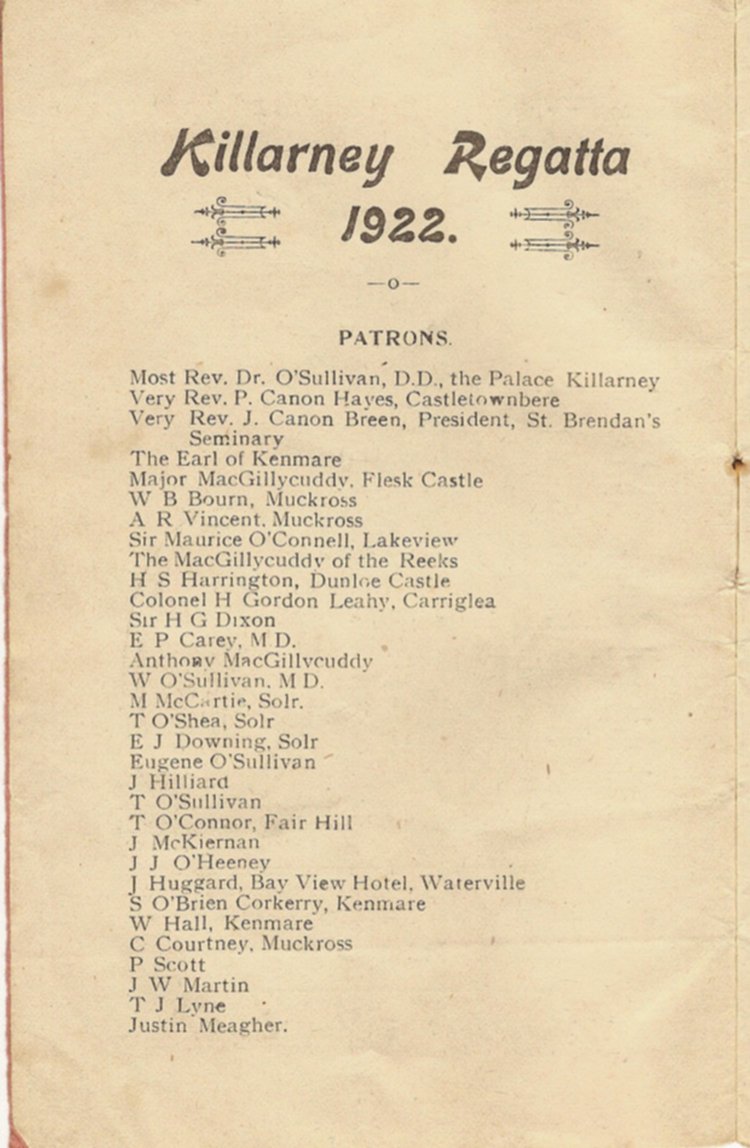 Programme 1922