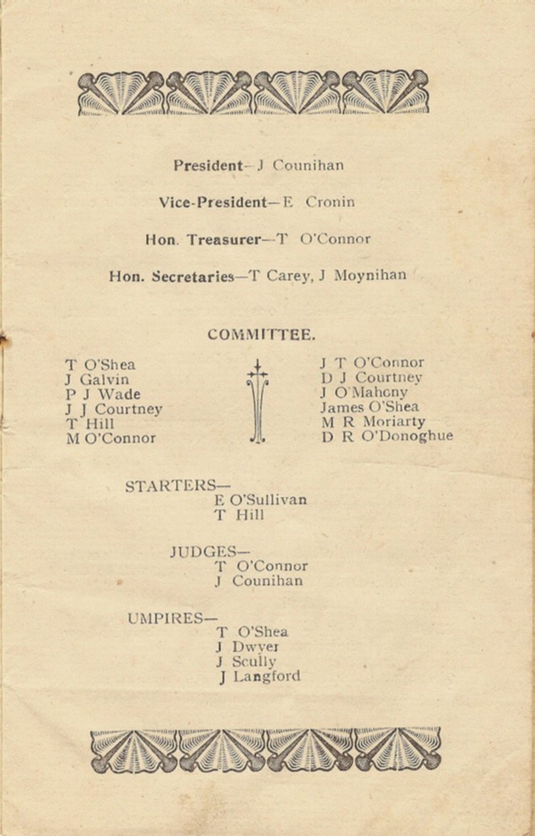 Programme 1922