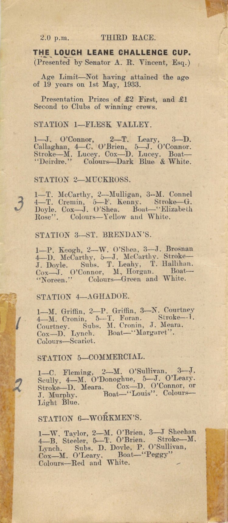 Programme 1933