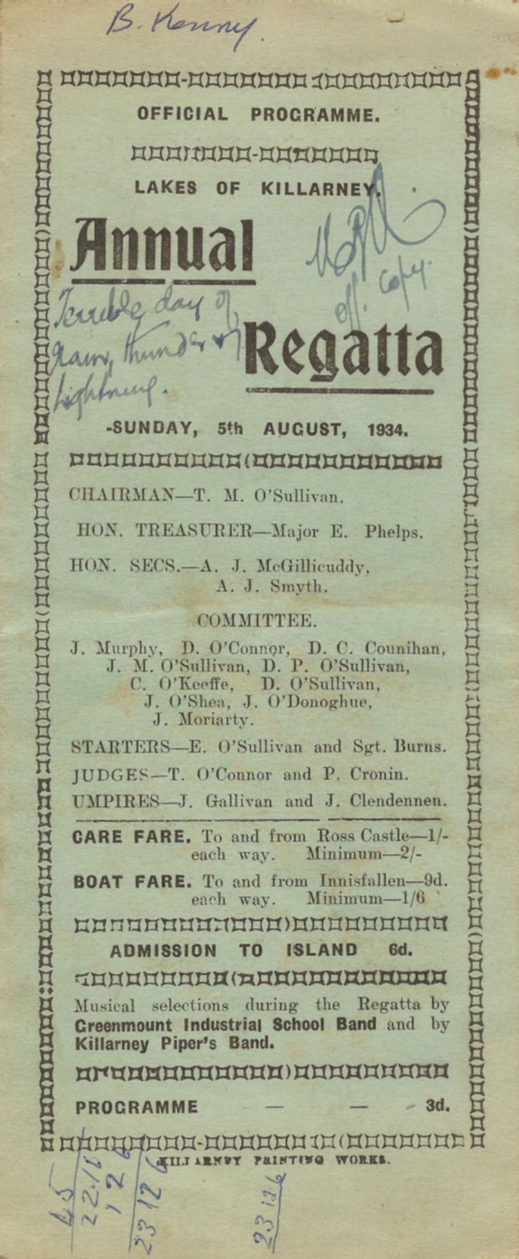 Programme 1934